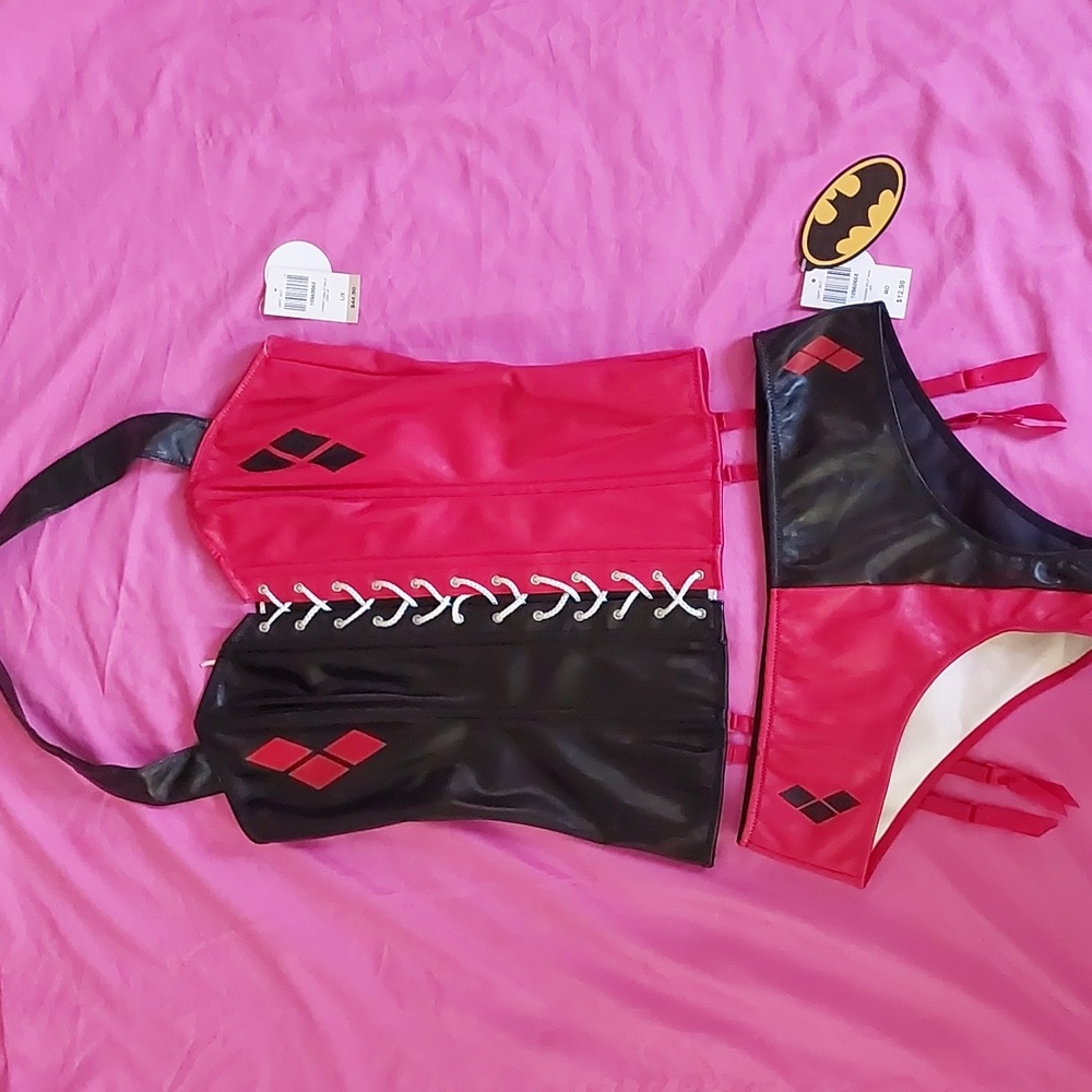 Harley Quinn corset Outfit with Garters